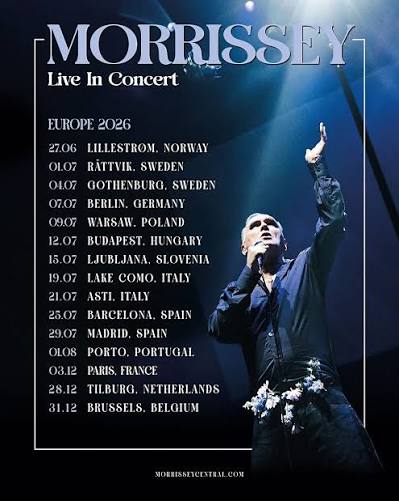 Morrissey tour poster — 2026